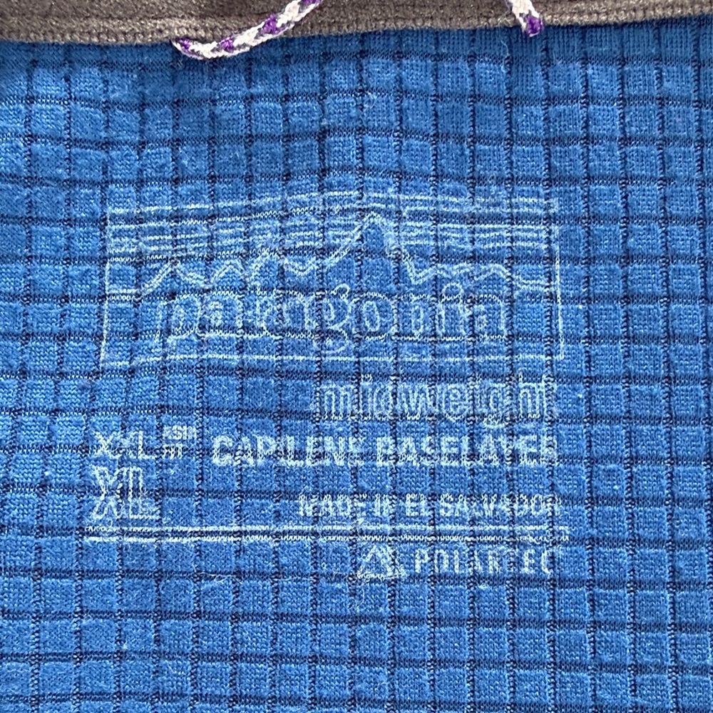 Patagonia Blue Midweight Capilene Top, Size Xl